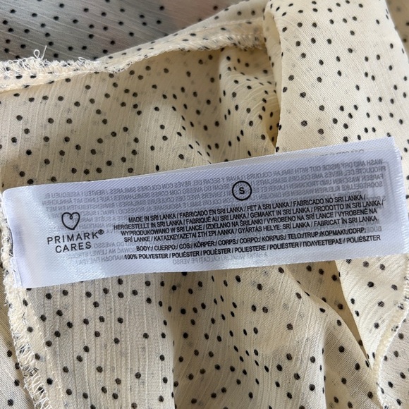 Rita Ora x Primark Cream Polka Dot Ruffle Blouse NWT – Romantic Bow Tie Top - Picture 8 of 8